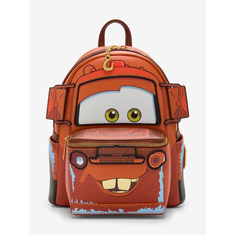Loungefly Disney Pixar Cars Figural MATER Light-Up Backpack and GITD Wallet NWT - Picture 2 of 9